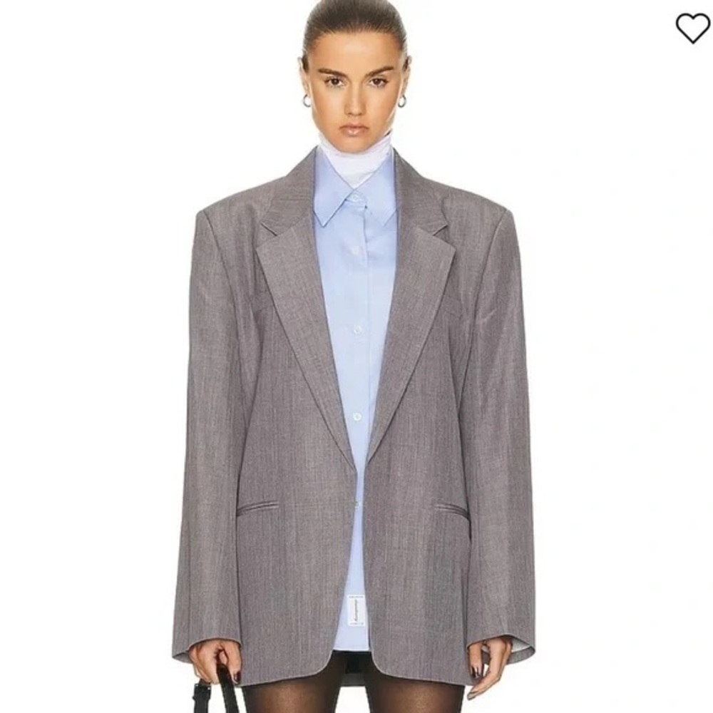 Alexander Wang Drapey Oversized Blazer with Collared Shirt Combo size S / M